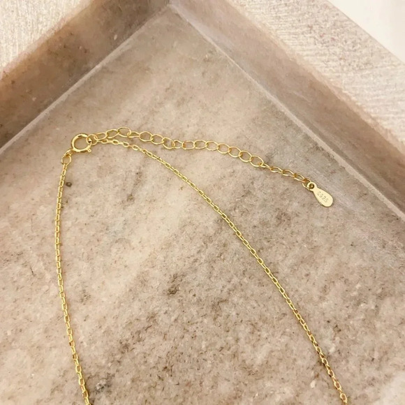 925 Sterling Silver V Necklace V-Shaped Necklace Geometric Bar Necklace - Picture 4 of 10